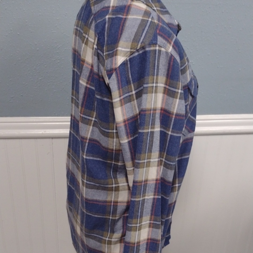Roark Blue and Tan Plaid Casual Shirt - Picture 4 of 13